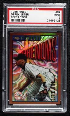 1996 Topps Finest - [Base] - Refractor #92 - Derek Jeter [PSA 9 MINT]