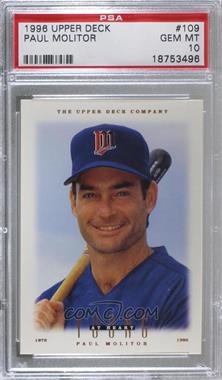 1996 Upper Deck - [Base] #109 - Young at Heart - Paul Molitor [PSA 10 GEM MT]