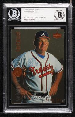 1996 Upper Deck - [Base] #477 - Managerial Salute Checklist - Bobby Cox [BAS BGS Authentic]