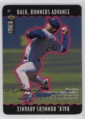 1996 Upper Deck Collector's Choice - You Make the Play - Gold Signature #29.2 - Hideo Nomo (Balk, Runners Advance)