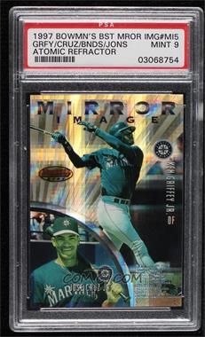 1997 Bowman's Best - Mirror Image - Atomic Refractor #MI5 - Ken Griffey Jr., Jose Cruz Jr., Barry Bonds, Andruw Jones [PSA 9 MINT]