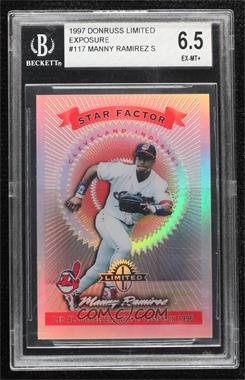 1997 Donruss Limited - [Base] - Limited Exposure #117 - Star Factor - Manny Ramirez [BGS 6.5 EX‑MT+]