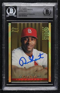 1997 Donruss Studio - [Base] - Gold Press Proof #4 - Ron Gant /500 [BAS BGS Authentic]