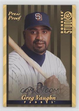 1997 Donruss Studio - [Base] - Gold Press Proof #99 - Greg Vaughn /500