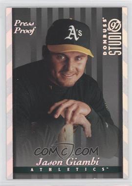 1997 Donruss Studio - [Base] - Silver Press Proof #89 - Jason Giambi /1500