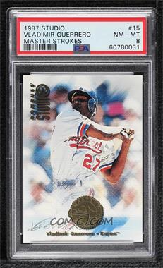 1997 Donruss Studio - Master Strokes #15 - Vladimir Guerrero /2000 [PSA 8 NM‑MT]