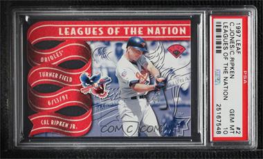 1997 Leaf - Leagues of the Nation #2 - Cal Ripken Jr., Chipper Jones /2500 [PSA 10 GEM MT]