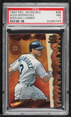 1997 Pacific Crown Collection Prism - Sizzling Lumber #SL-6B - Alex Rodriguez [PSA 7 NM]