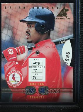 1997 Pinnacle Inside - Dueling Dugouts #10 - Brian Jordan, Tony Gwynn