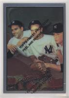 Hank Bauer, Yogi Berra, Mickey Mantle (1953 Bowman Color)