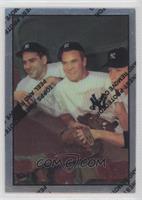 Hank Bauer, Yogi Berra, Mickey Mantle (1953 Bowman Color)