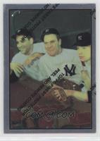 Hank Bauer, Yogi Berra, Mickey Mantle (1953 Bowman Color)