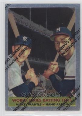 1997 Topps - Mickey Mantle Reprints - Finest #24 - Mickey Mantle, Hank Aaron (1958 Topps)