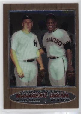 1997 Topps - Mickey Mantle Reprints - Finest #33 - Mickey Mantle, Willie Mays (1962 Topps; Elston Howard, Ernie Banks and Hank Aaron in the background)
