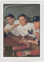 Hank Bauer, Yogi Berra, Mickey Mantle (1953 Bowman Color)