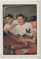 Hank Bauer, Yogi Berra, Mickey Mantle (1953 Bowman Color)