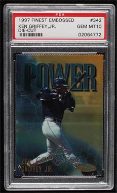 1997 Topps Finest - [Base] - Embossed #342 - Rare - Gold - Ken Griffey Jr. [PSA 10 GEM MT]