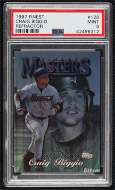 1997 Topps Finest - [Base] - Refractor #128 - Uncommon - Silver - Craig Biggio [PSA 9 MINT]