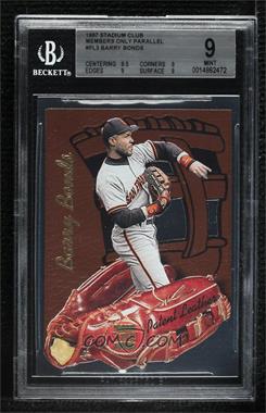 1997 Topps Stadium Club - Patent Leather - Members Only #PL3 - Barry Bonds [BGS 9 MINT]
