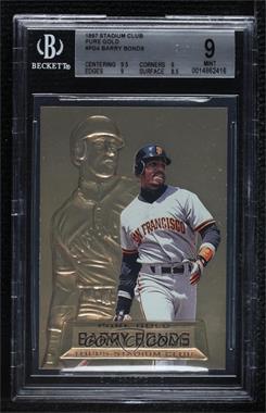 1997 Topps Stadium Club - Pure Gold #PG 4 - Barry Bonds [BGS 9 MINT]