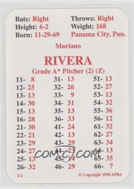 1998 APBA Baseball 1998 Season - [Base] #_MARI - Mariano Rivera