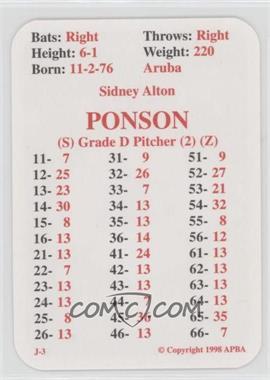 1998 APBA Baseball 1998 Season - [Base] #_SIPO - Sidney Ponson