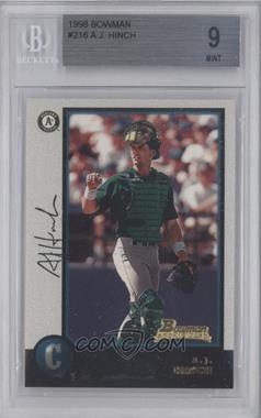 1998 Bowman - [Base] #216 - A.J. Hinch [BGS 9 MINT]