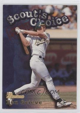 1998 Bowman - Scout's Choice #SC4 - Ben Grieve