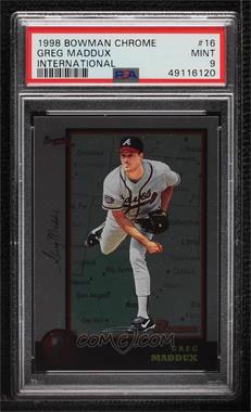 1998 Bowman Chrome - [Base] - International #16 - Greg Maddux [PSA 9 MINT]