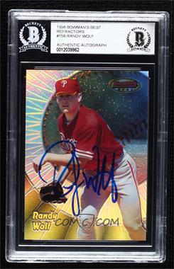 1998 Bowman's Best - [Base] - Refractor #158 - Randy Wolf /400 [BAS Authentic]