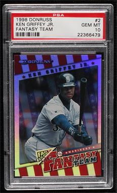 1998 Donruss - Fan Club Fantasy Team #2 - Red - Ken Griffey Jr. /1750 [PSA 10 GEM MT]