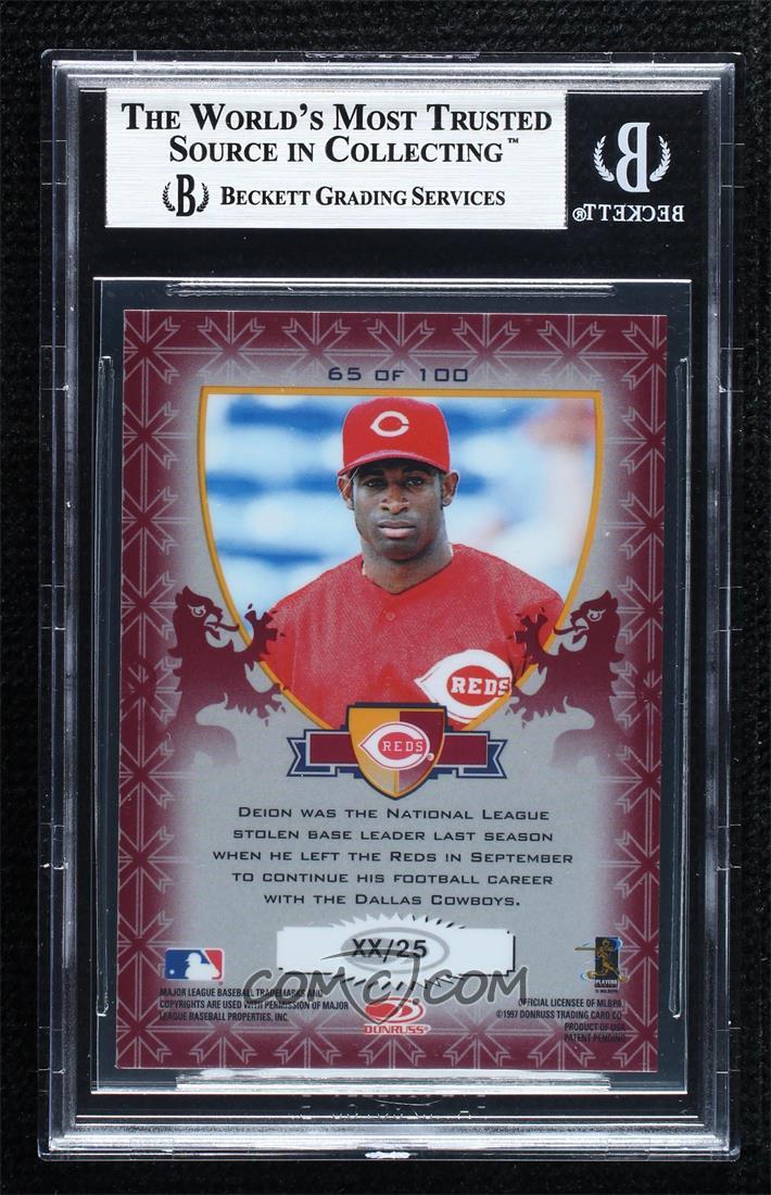 How Much Is A Deion Sanders Baseball Card Worth 1998 Donruss - Multi-Product Insert Crusade - Red Sample #65 - Deion