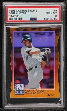 1998 Donruss Elite - [Base] - Status #8 - Derek Jeter /100 [PSA 8 NM‑MT]