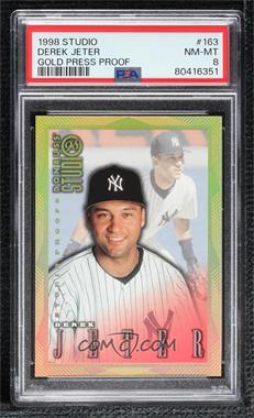 1998 Donruss Studio - [Base] - Studio Proofs Gold #163 - Derek Jeter /300 [PSA 8 NM‑MT]