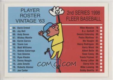 1998 Fleer Tradition - '63 - Vintage '63 #_CHEC.2 - Checklist (2nd Series)