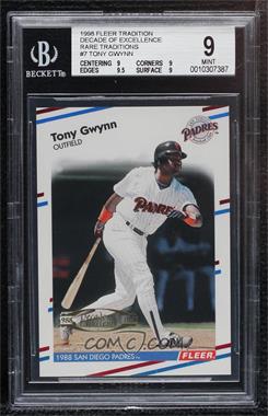 1998 Fleer Tradition - Decade of Excellence - Rare Traditions #7DE - Tony Gwynn [BGS 9 MINT]