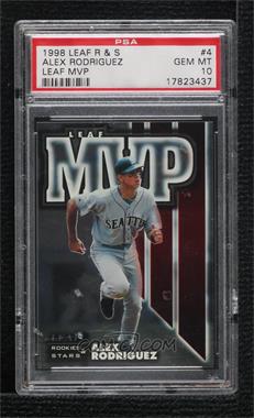 1998 Leaf Rookies & Stars - MVP #4 - Alex Rodriguez /5000 [PSA 10 GEM MT]