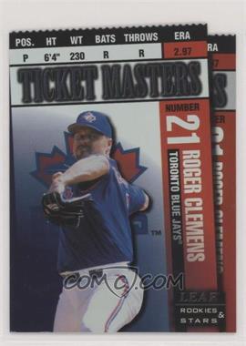 1998 Leaf Rookies & Stars - Ticket Masters - Die-Cut #14 - Jose Cruz Jr., Roger Clemens /250