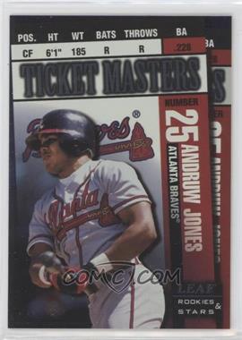 1998 Leaf Rookies & Stars - Ticket Masters - Missing Serial Number #11 - Andruw Jones, Andres Galarraga