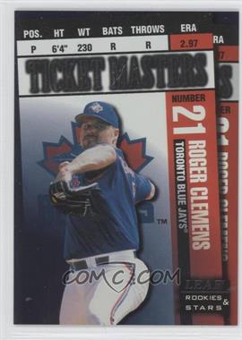 1998 Leaf Rookies & Stars - Ticket Masters #14 - Jose Cruz Jr., Roger Clemens /2250