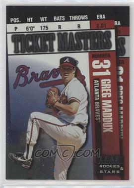 1998 Leaf Rookies & Stars - Ticket Masters #4 - Chipper Jones, Greg Maddux /2250
