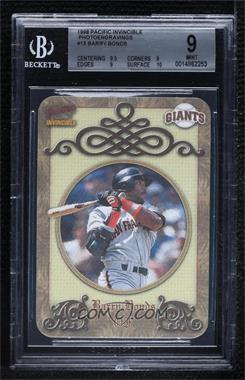 1998 Pacific Invincible - Photo Engravings #13 - Barry Bonds [BGS 9 MINT]