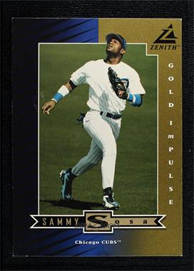 1998 Pinnacle Zenith - 5x7 - Gold Impulse Ripped #Z54 - Sammy Sosa /100