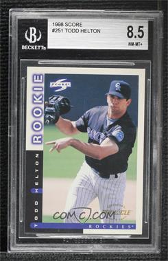 1998 Score - [Base] #251 - Todd Helton [BGS 8.5 NM‑MT+]