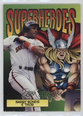 1998 Skybox Dugout Axcess - Superheroes #1 SH - Barry Bonds & Thor