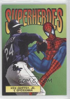 1998 Skybox Dugout Axcess - Superheroes #3 SH - Ken Griffey Jr. & Spider-Man