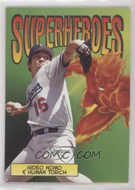 1998 Skybox Dugout Axcess - Superheroes #6 SH - Hideo Nomo & Human Torch