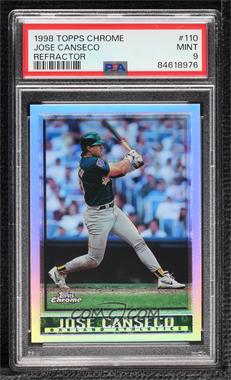 1998 Topps Chrome - [Base] - Refractor #110 - Jose Canseco [PSA 9 MINT]