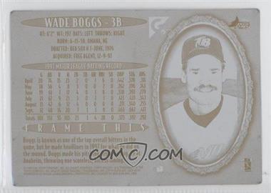 1998 Topps Gallery - [Base] - Printing Plate Black Back #3 - Portraits - Wade Boggs /1