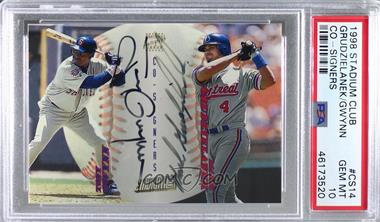 1998 Topps Stadium Club - Co-Signers #CS14 - Tony Gwynn, Mark Grudzielanek [PSA 10 GEM MT]